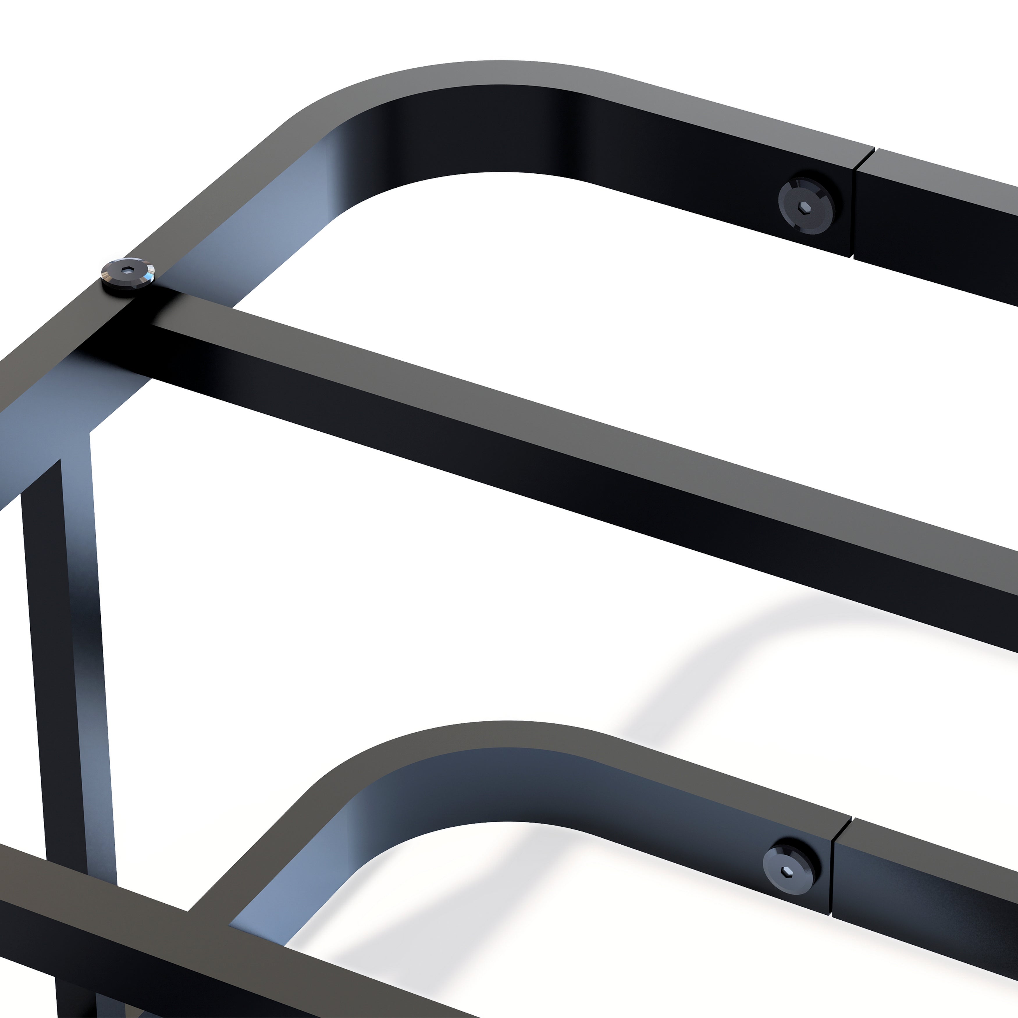 EAST WEST FURNITURE - DHQBBLK - Dothan Queen Bed Frame with Luxurious Style Headboard and Footboard - High Quality Metal Frame in Powder Coating Black