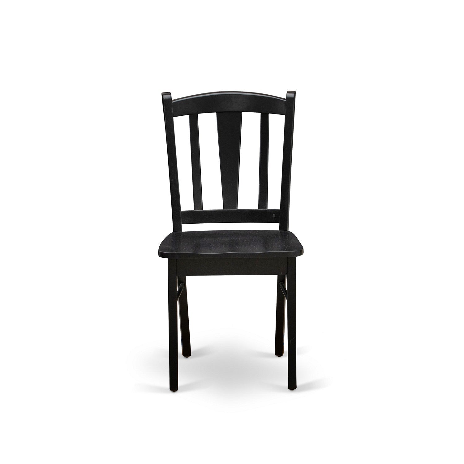 East West DLC-BLK-W Dublin Chair with Wood Seat in Black Finish - Set of 2