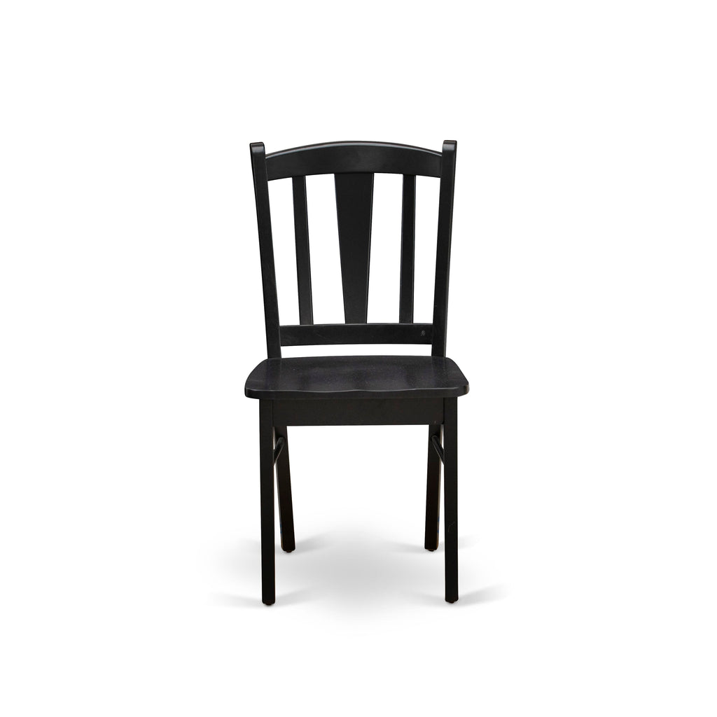 East West Furniture NFDL3-BLK-W 3 Piece Dining Room Furniture Set Contains a Rectangle Wooden Table with Butterfly Leaf and 2 Kitchen Dining Chairs