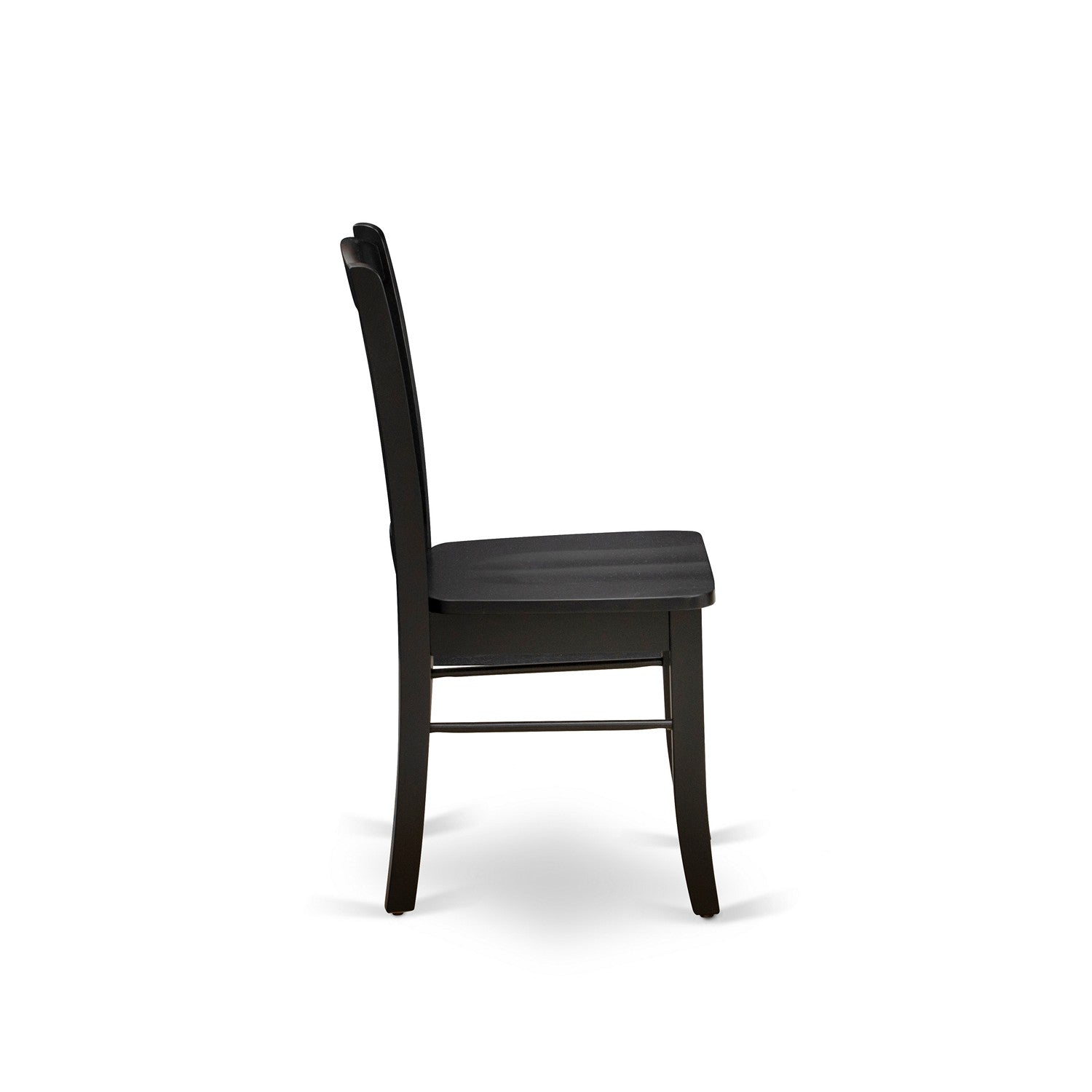 East West DLC-BLK-W Dublin Chair with Wood Seat in Black Finish - Set of 2