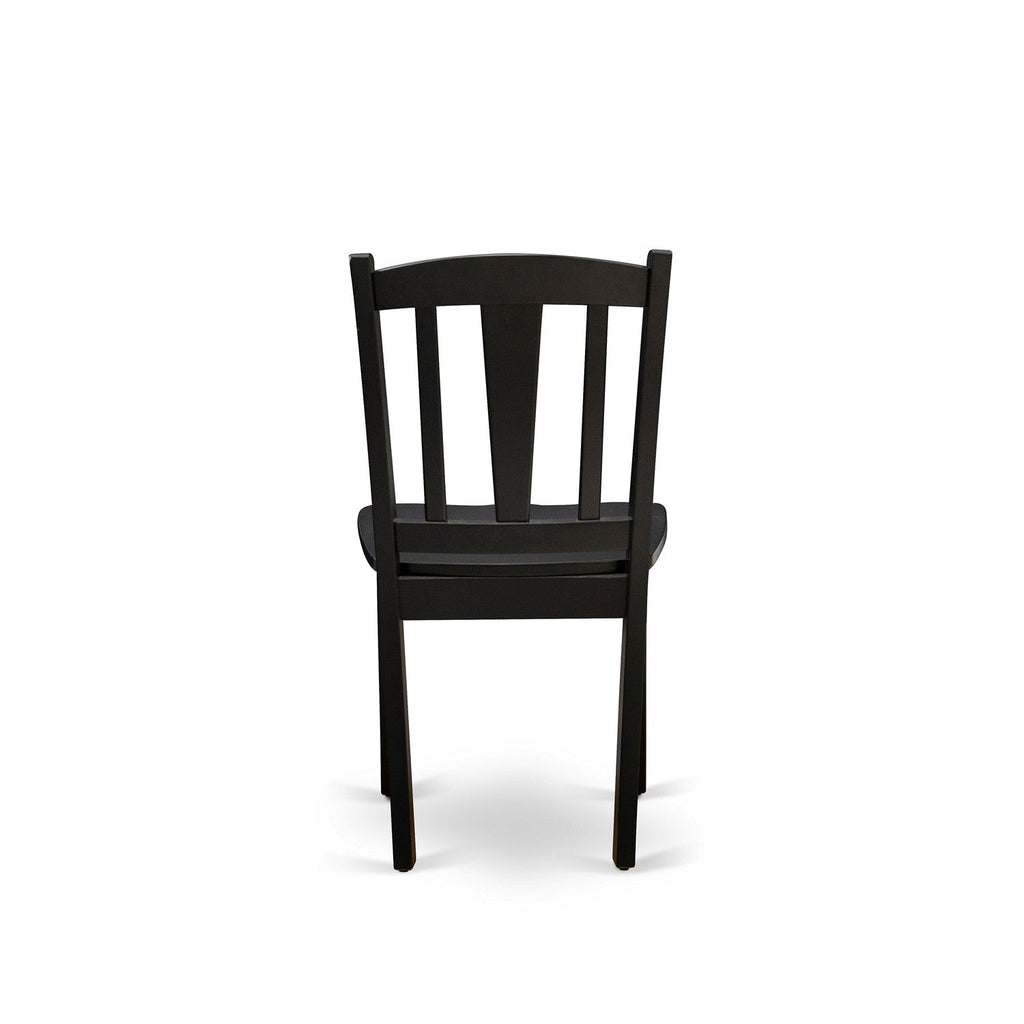 Juego de mesa de cocina de 5 piezas East West Furniture DLDL5-BLK-W para 4 personas. Incluye una mesa de comedor redonda con alas abatibles y 4 sillas de comedor.