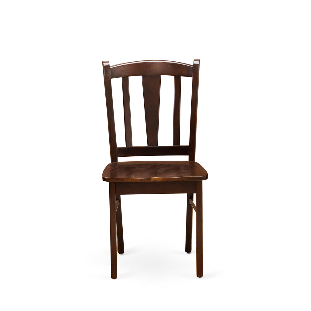 El juego de mesa y sillas de cocina de 5 piezas NDDL5-MAH-W de East West Furniture incluye una mesa de comedor rectangular con alas abatibles y 4 sillas con asiento de madera maciza.