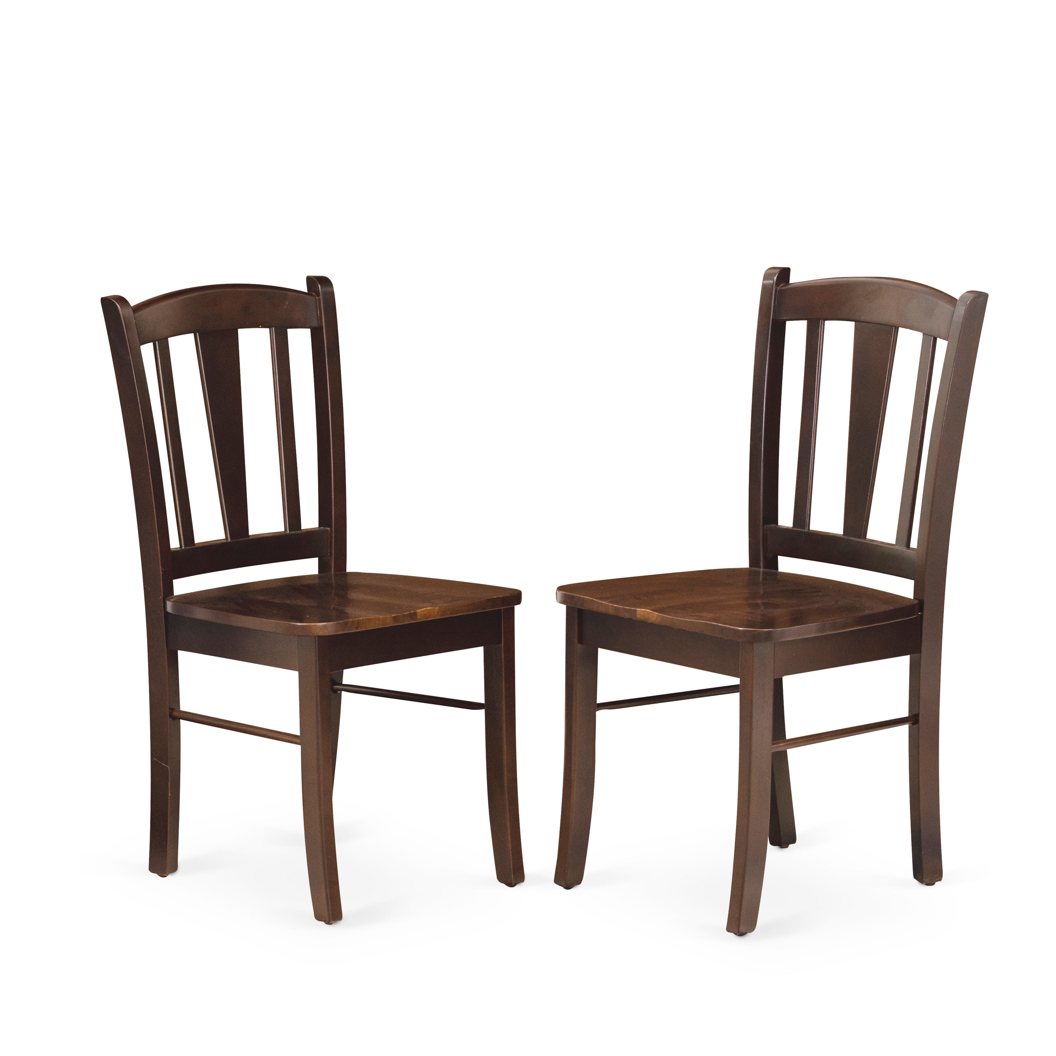 EAST WEST FURNITURE - HLDL3-MAH-W - 3-Pc Kitchen Dining Set- 2 Mid Century Dining Chairs and Dining Table - Wooden Seat and Slatted Chair Back - Mahogany Finish