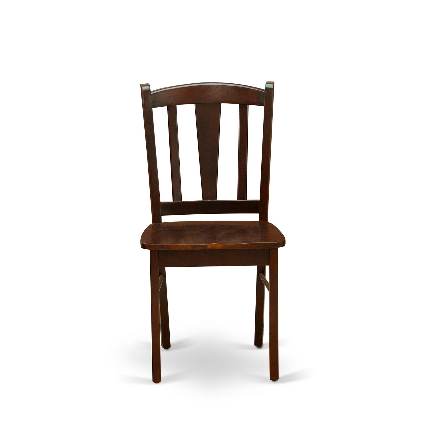 EAST WEST FURNITURE - DMDL5-MAH-W - 5-Pc Kitchen Dining Room Set- 4 Dining Chairs with Wooden Seat and Slatted Chair Back - Dropleafs Dining Room Table - Mahogany Finish