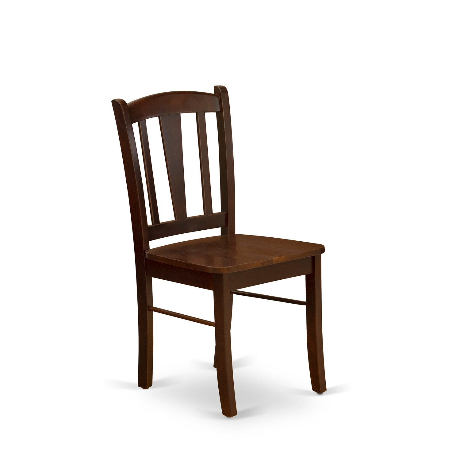 EAST WEST FURNITURE - ESDL3-MAH-W - 3-Pc Dining Room Table Set- 2 Dining Room Chair and Dining Table - Wooden Seat and Slatted Chair Back - Mahogany Finish