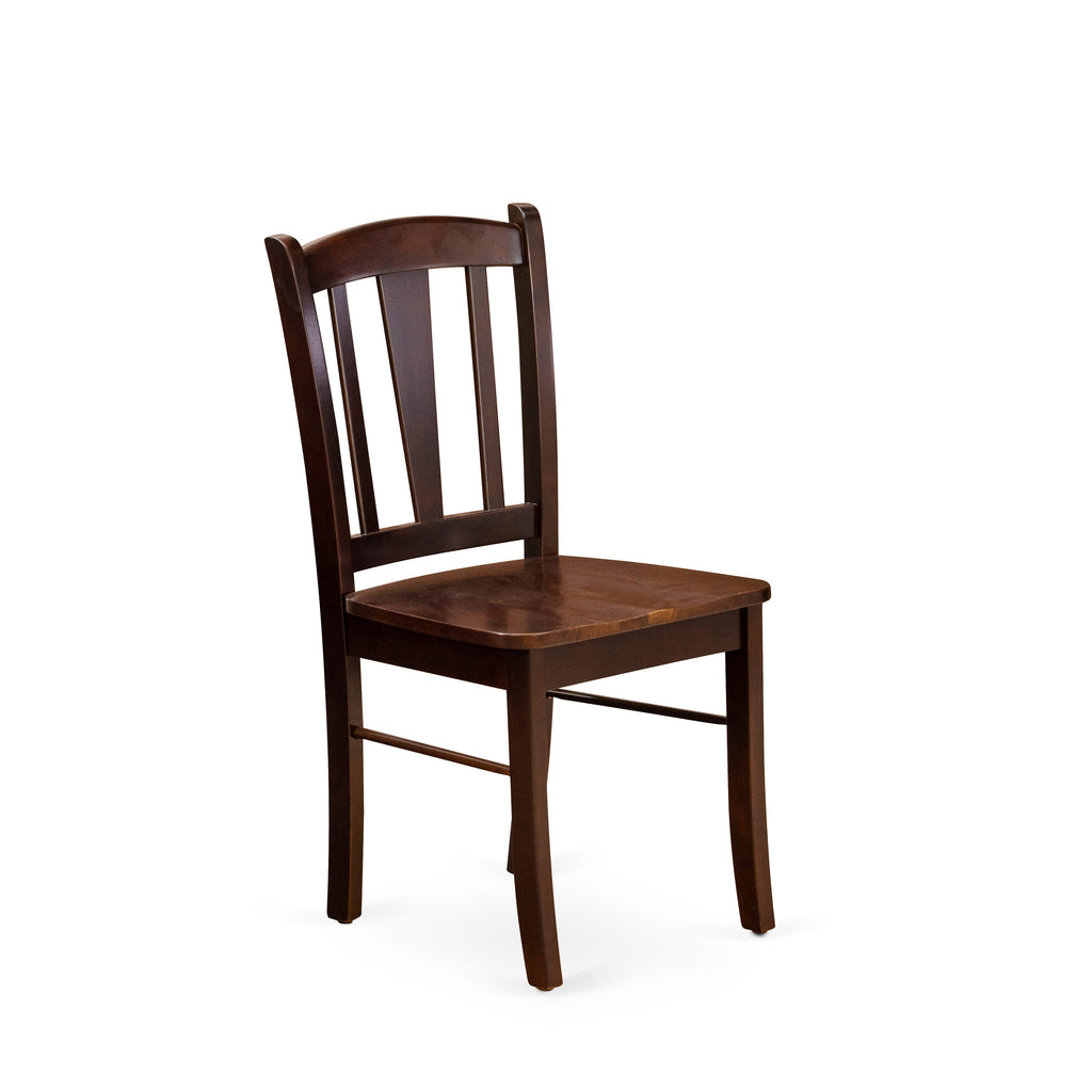 El juego de mesa y sillas de cocina de 5 piezas NDDL5-MAH-W de East West Furniture incluye una mesa de comedor rectangular con alas abatibles y 4 sillas con asiento de madera maciza.