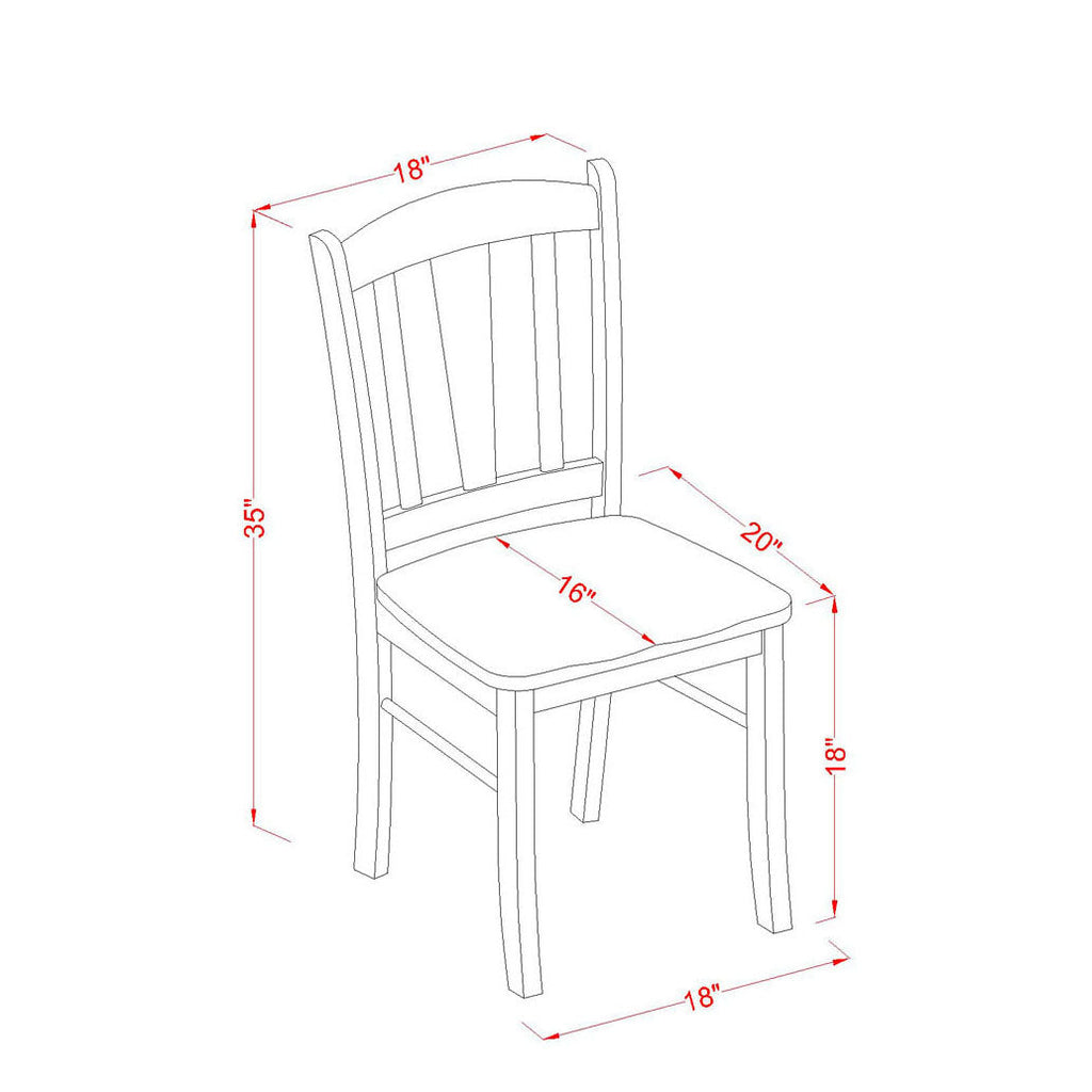East West Furniture HLDL5-MAH-W 5 Piece Kitchen Table Set for 4 Includes a Round Dining Table with Pedestal and 4 Dining Room Chairs