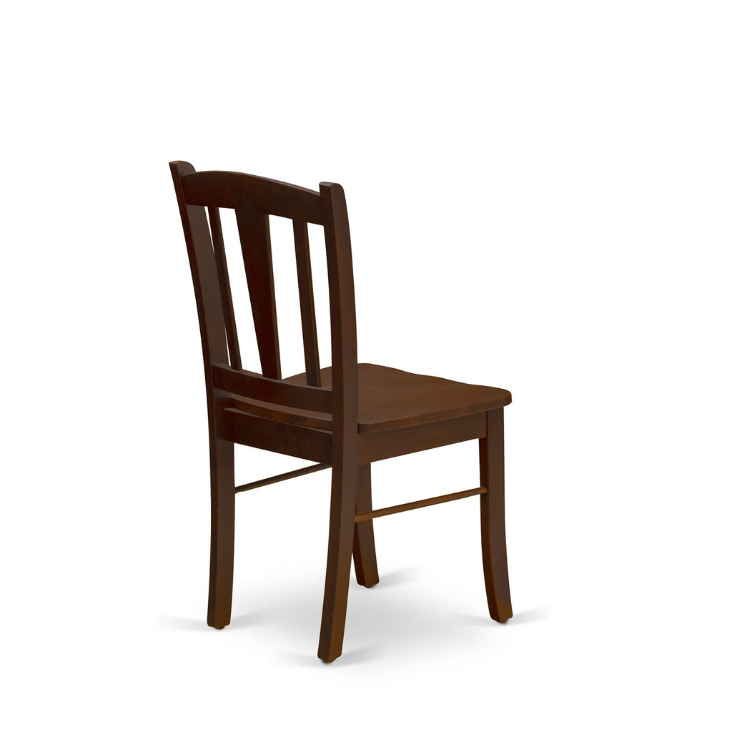 East West Furniture DLC-MAH-W Dublin Dining Chairs - Slat Back Solid Wood Seat Chairs, Set of 2, Mahogany