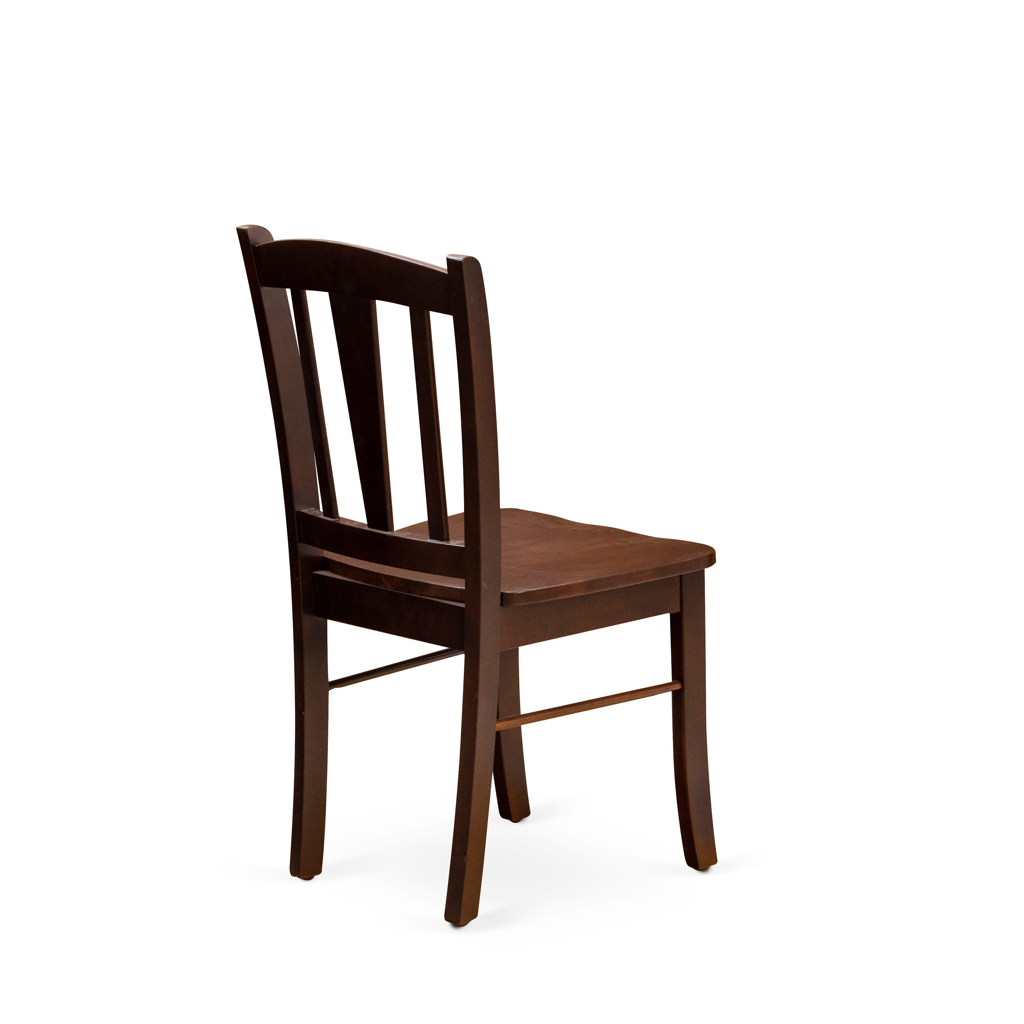 EAST WEST FURNITURE - HLDL3-MAH-W - 3-Pc Kitchen Dining Set- 2 Mid Century Dining Chairs and Dining Table - Wooden Seat and Slatted Chair Back - Mahogany Finish