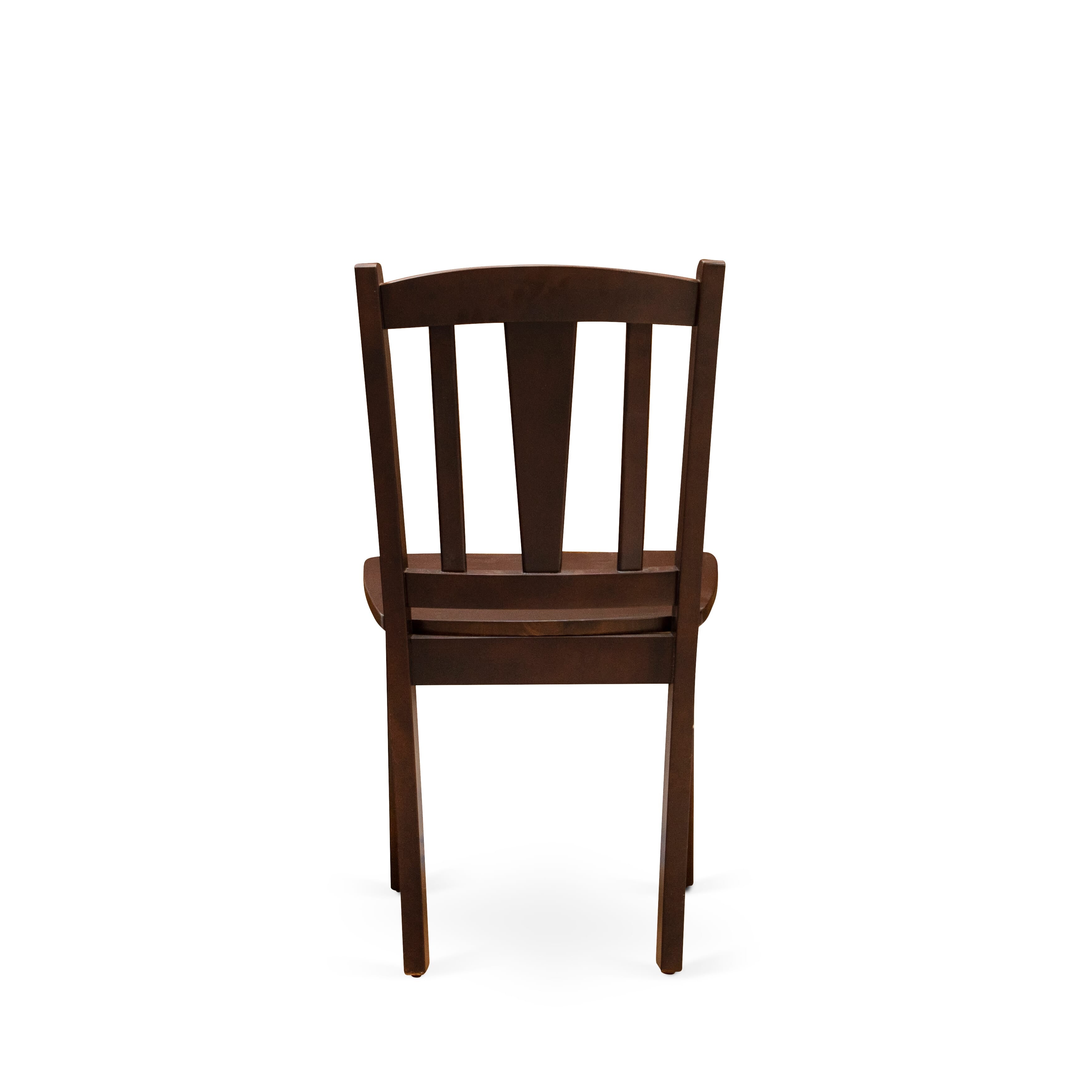 EAST WEST FURNITURE - DMDL3-MAH-W - 3-Pc Dinette Set- 2 Mid Century Chair with Wooden Seat and Slatted Chair Back - Dropleafs dining table - Mahogany Finish
