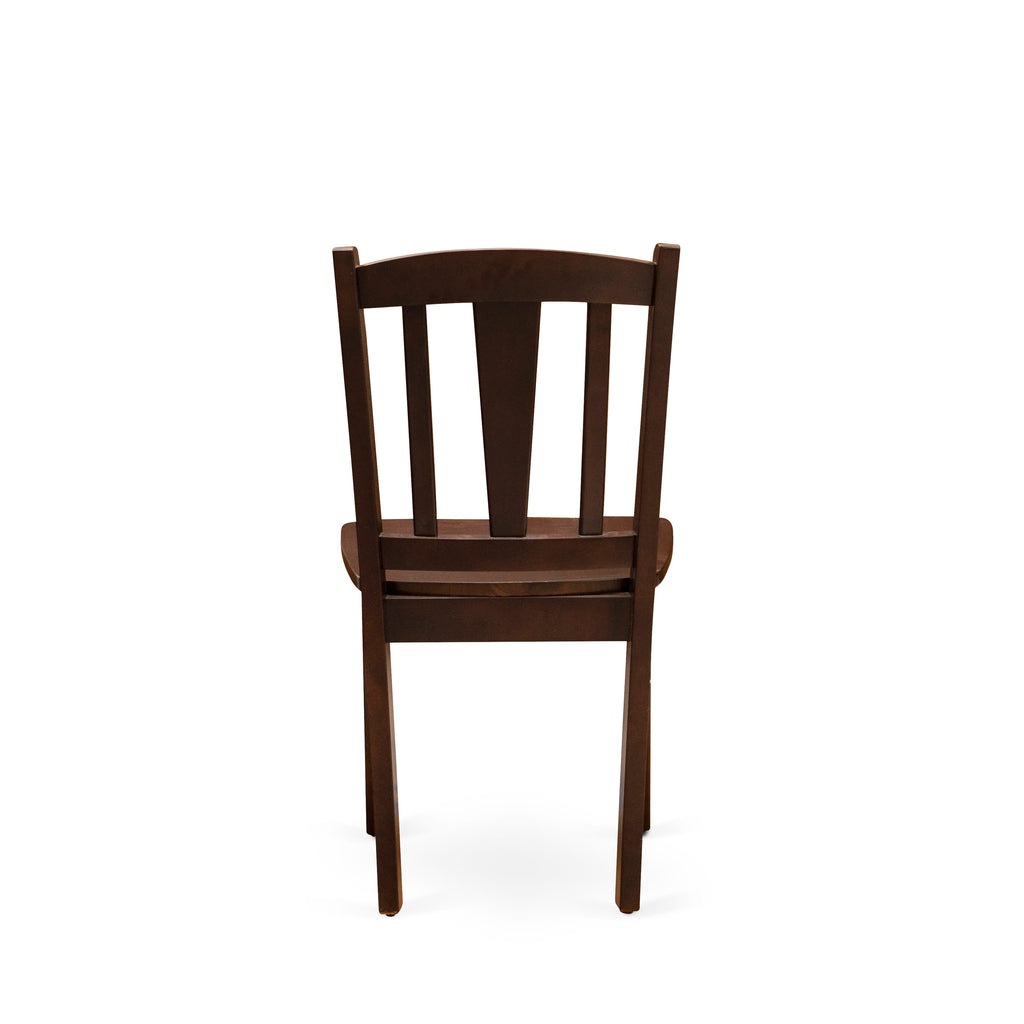 East West Furniture AMDL3-MAH-W 3 Piece Kitchen Table Set for Small Spaces Contains a Round Dining Table with Pedestal and 2 Dining Room Chairs