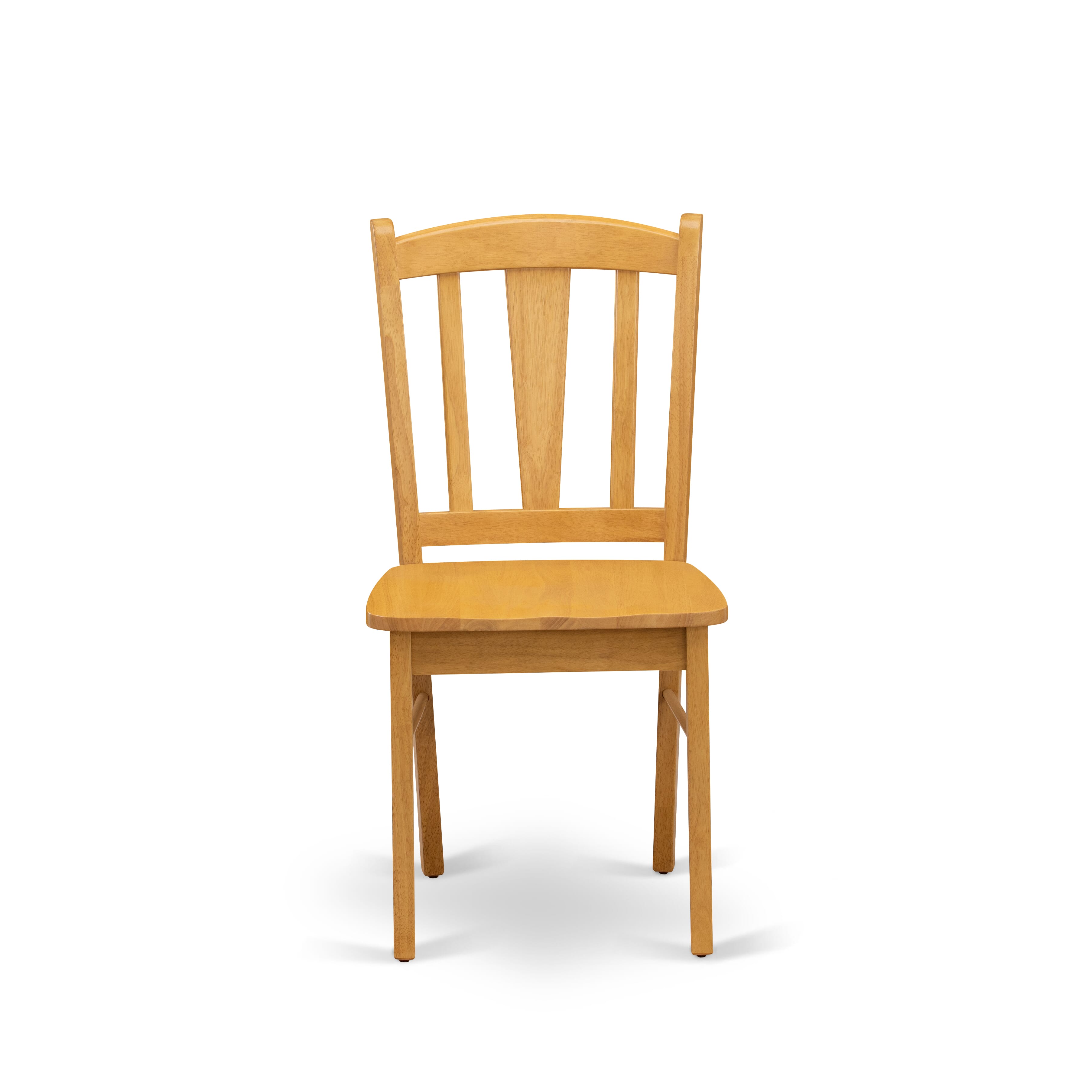 EAST WEST FURNITURE - ANDL5-OAK-W - 5-Pc Dining Room Table Set- 4 Dining Room Chair and dining table - Wooden Seat and Slatted Chair Back - Oak Finish
