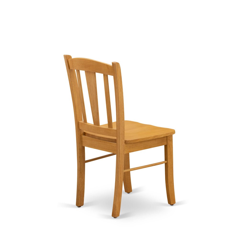 East West Furniture AMDL5-OAK-W 5 Piece Dinette Set for 4 Includes a Round Kitchen Table with Pedestal and 4 Dining Chairs
