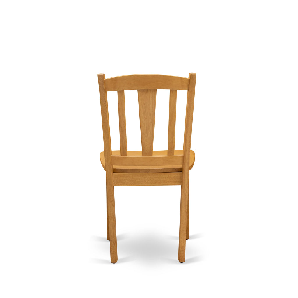 Juego de mesa de cocina de 5 piezas East West Furniture OXDL3-OAK-W para 4 personas. Incluye una mesa de comedor cuadrada y 4 sillas de comedor.