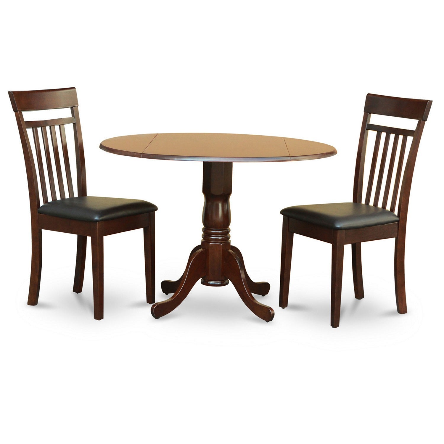 DLCA3-MAH-LC 3 PC Kitchen nook Dining set-drop leaf Table and 2 Dining Chairs