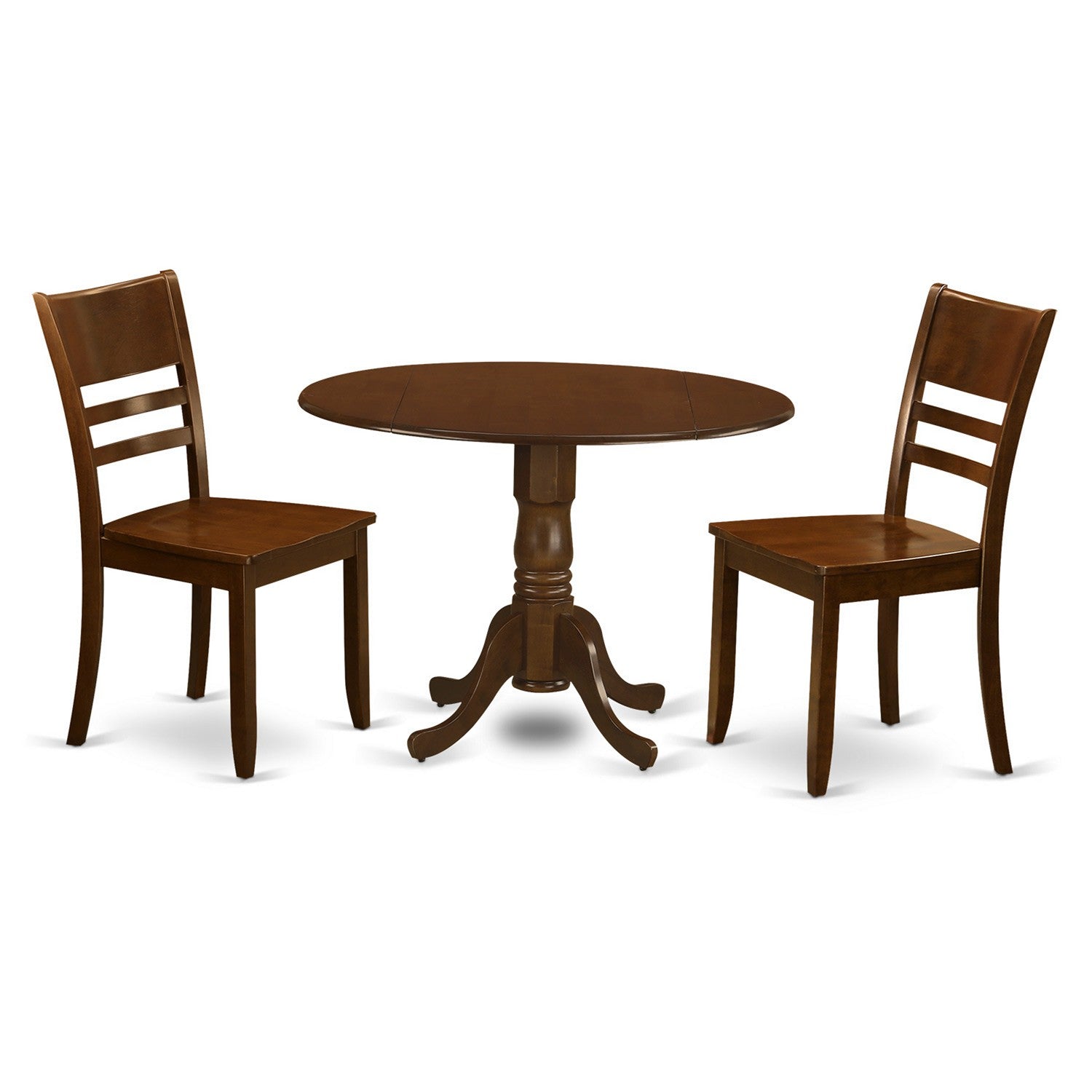 DLLY3-ESP-W 3 Pc Kitchen Table with 2 drop leaves and 2Leather Dinette Chairs
