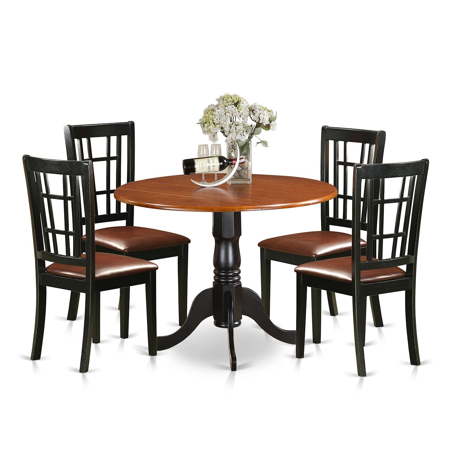 DLNI5-BCH-LC 5 PC Kitchen Table set-Dining Table and 4 Wood Kitchen Chairs