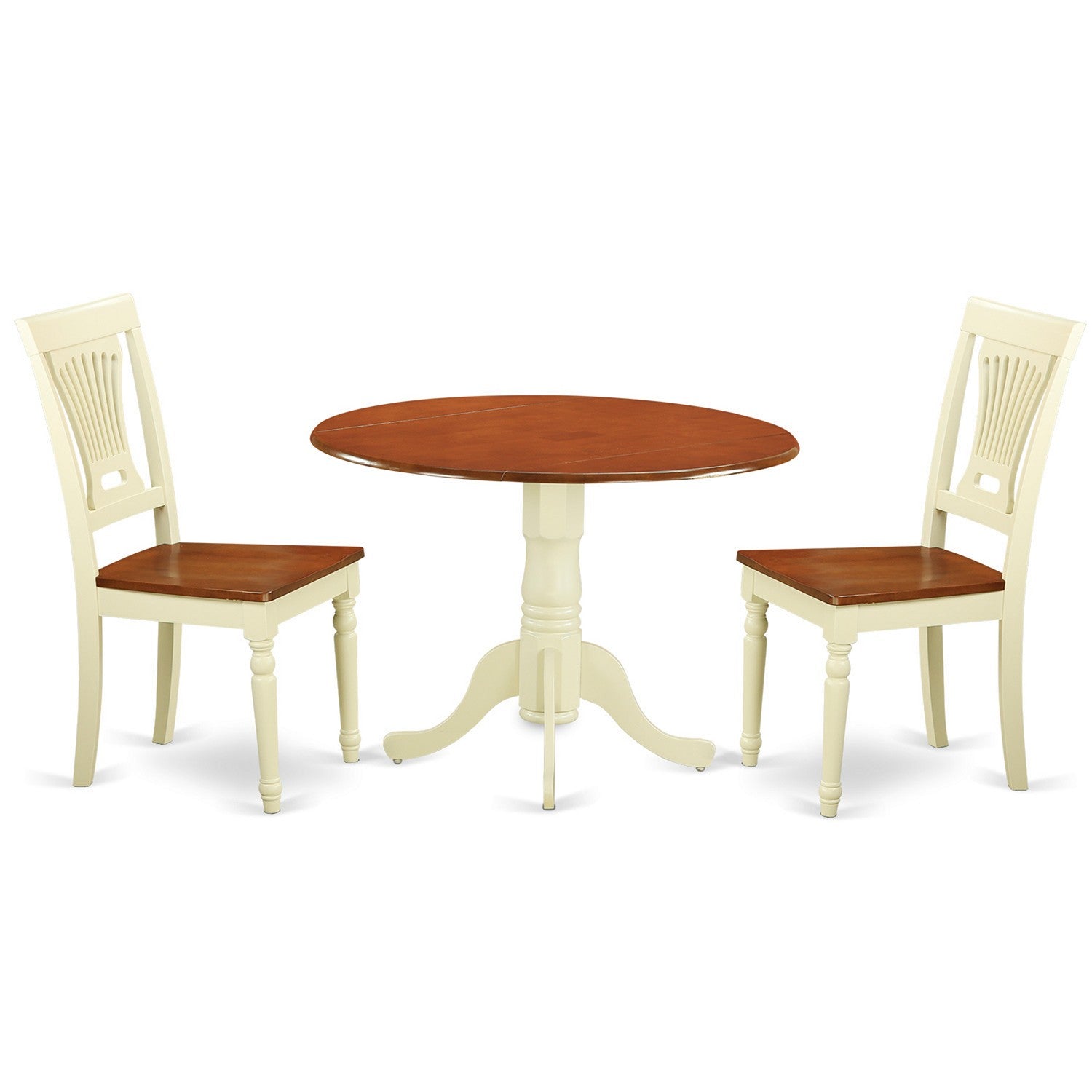 DLPL3-BMK-W 3 PC small Dining set-Dining Table and 2 Kitchen Chairs