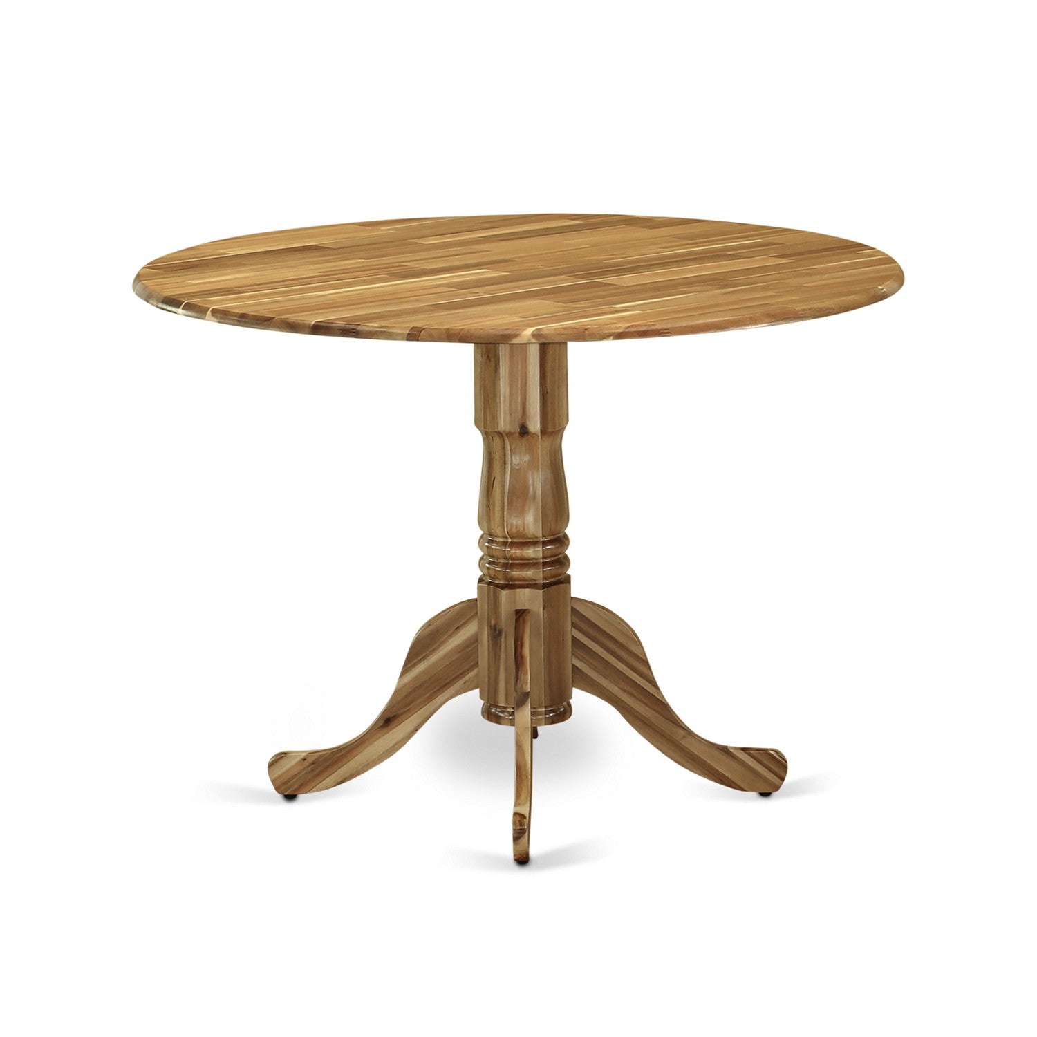 East West Furniture DLEL3-ANA-05 3-Pc Round Kitchen Table Set Included a Dining Room Table & 2 Parsons Dining Chairs, Grey Linen Fabric Kitchen Chairs Seat & Rubber Wood Legs, Natural Finish