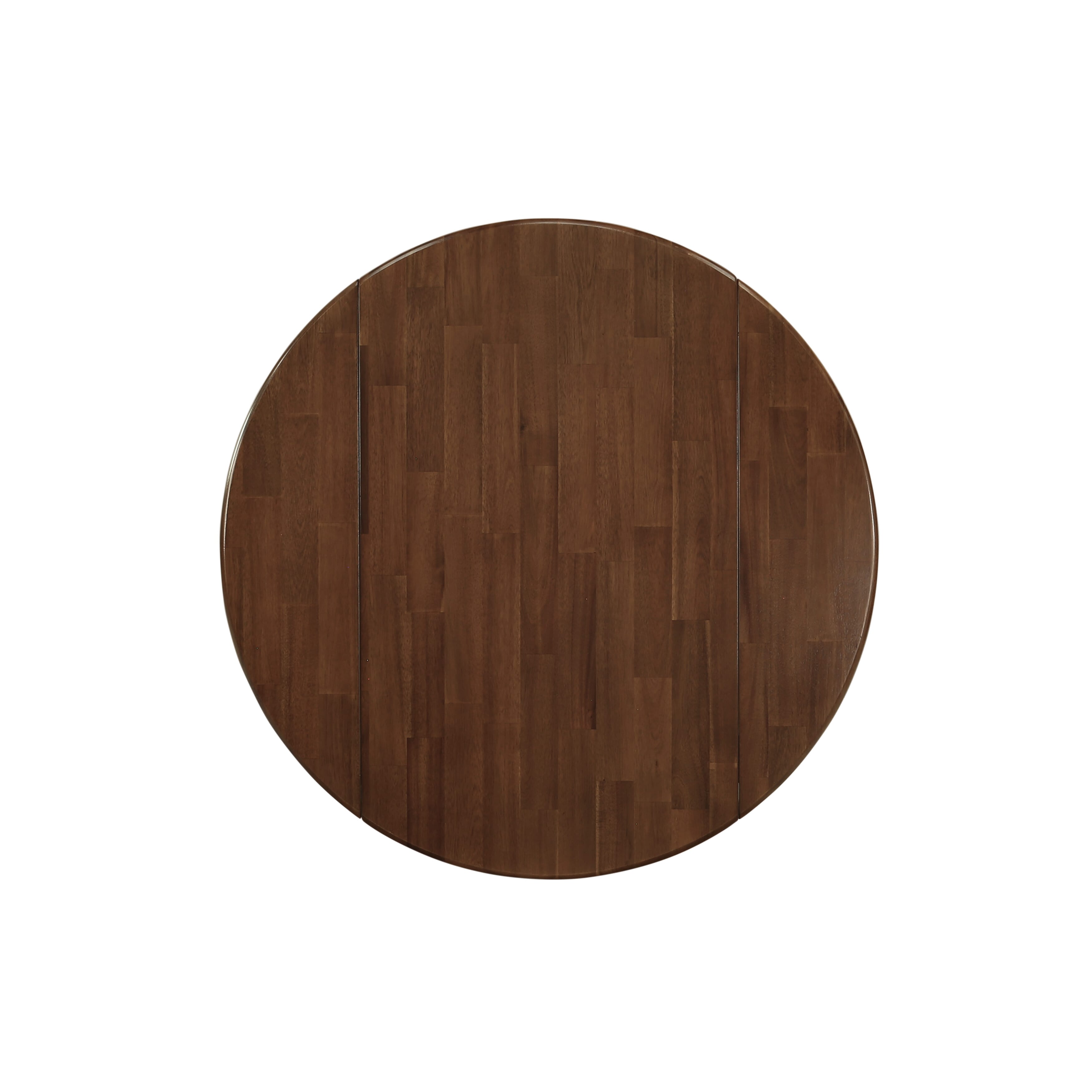 East West Furniture DLAB5-AWA-05 5 Piece Dining Set Contains a Round Dining Room Table with Dropleaf and 4 Upholstered Chairs, 42x42 Inch, Antique Walnut