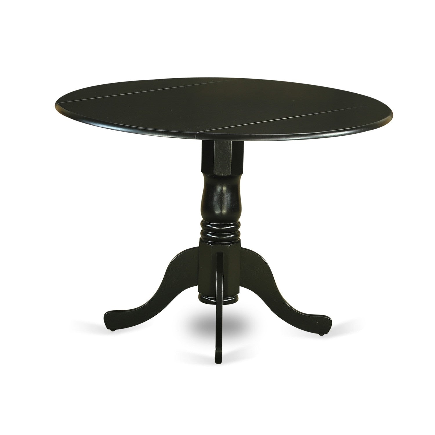 DLBA3-BLK-05 3Pc Small Round table with linen grayish blue fabric kitchen chairs with black chair legs