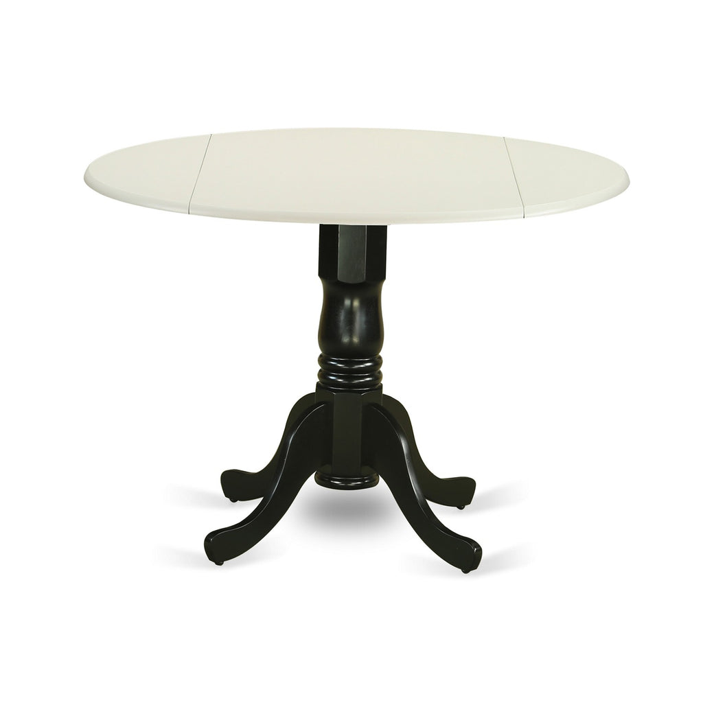 East West Furniture DLT-LBK-TP Dublin Kitchen Table - a Round Dining Table Top with Dropleaf & Pedestal Base