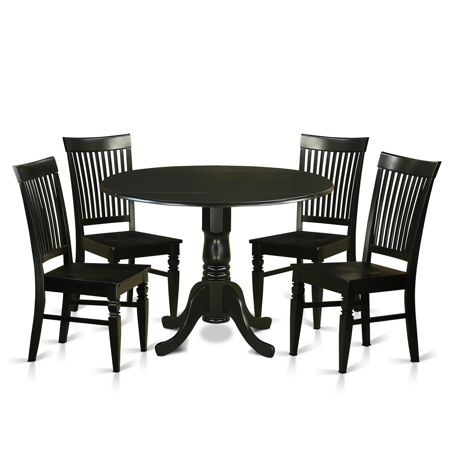 DLWE5-BLK-W 5 PC small Kitchen Table set - Table and 4 Dining Chairs