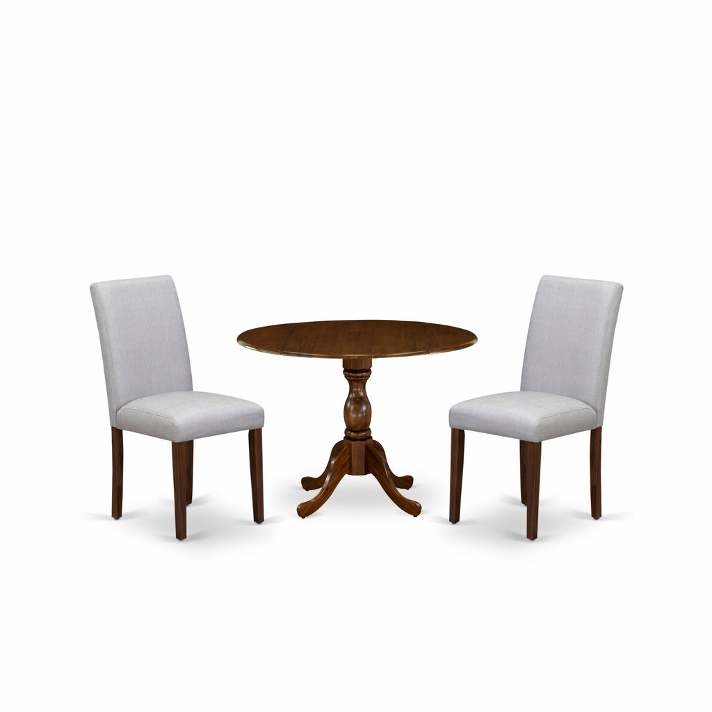 East West Furniture DMAB5-AWA-05 5Pc Dining Room Set - 42" Round Table and 4 Parson Dining Chairs - Antique Walnut Color