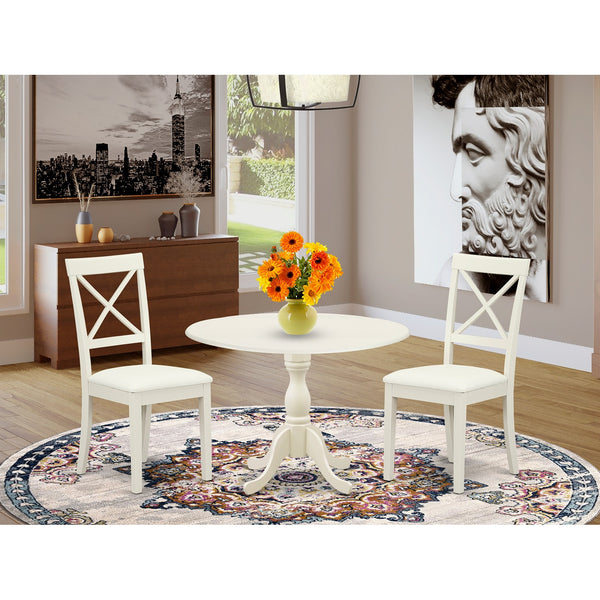 Set tavolo da pranzo rotondo, legno, 4 poltrone in corda