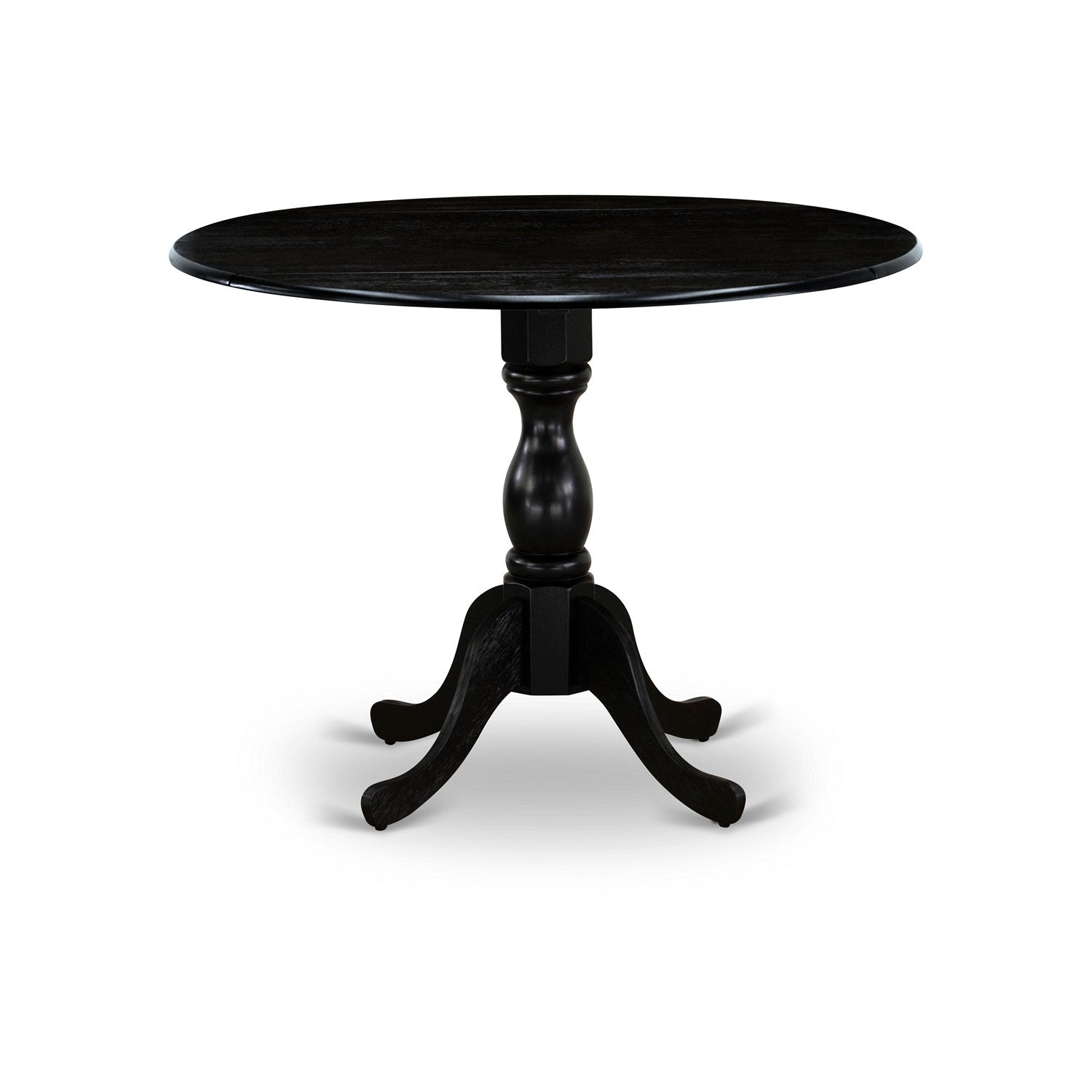 East West Furniture DMEL5-ABK-35 5 Piece Dining Table Set Consists of 1 Drop Leaves Modern Kitchen Table and 4 Doeskin Linen Fabric Dinning Chairs Button Tufted Back with Nail Heads - Wire Brushed Black Finish