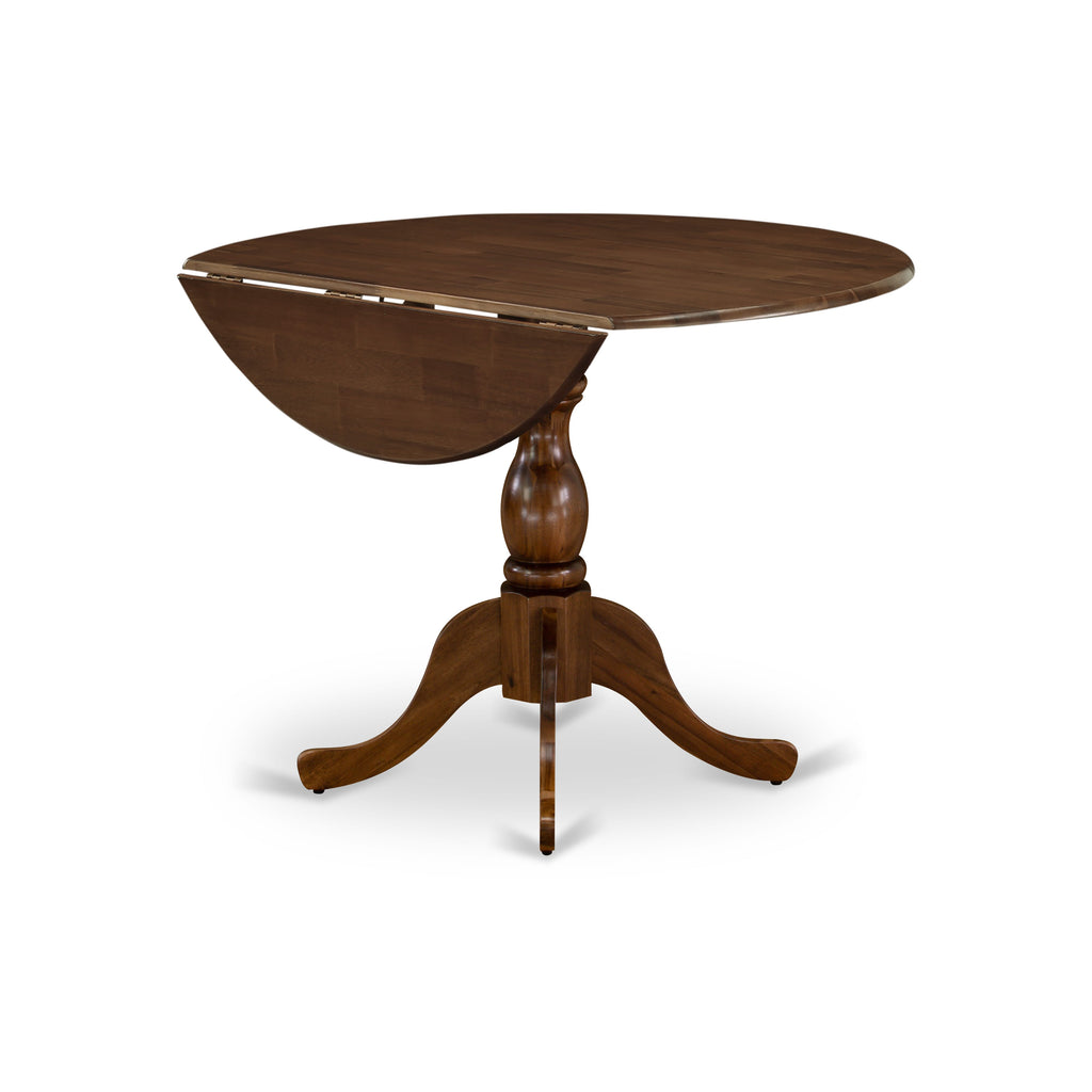 Juego de comedor East West Furniture DMLA5-AWA-05 de 5 piezas: mesa redonda de 42 cm y 4 sillas Parson, color nogal antiguo