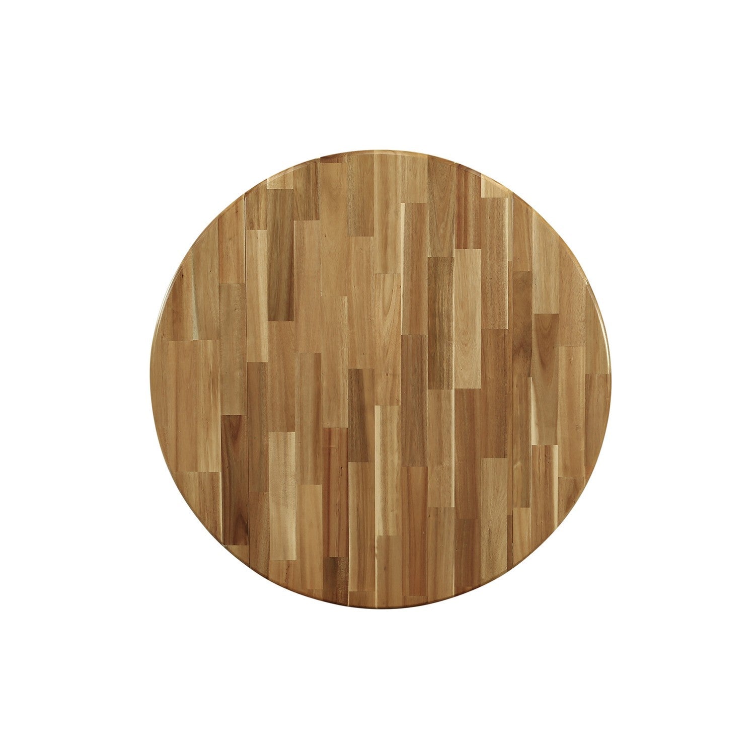 DMT-NLW-TP Dublin Dining Table Made of Acacia Wood offering Wood Texture with Two 9 Inch Drop Leaves, 42 Inch Round, Linen White Pedestal