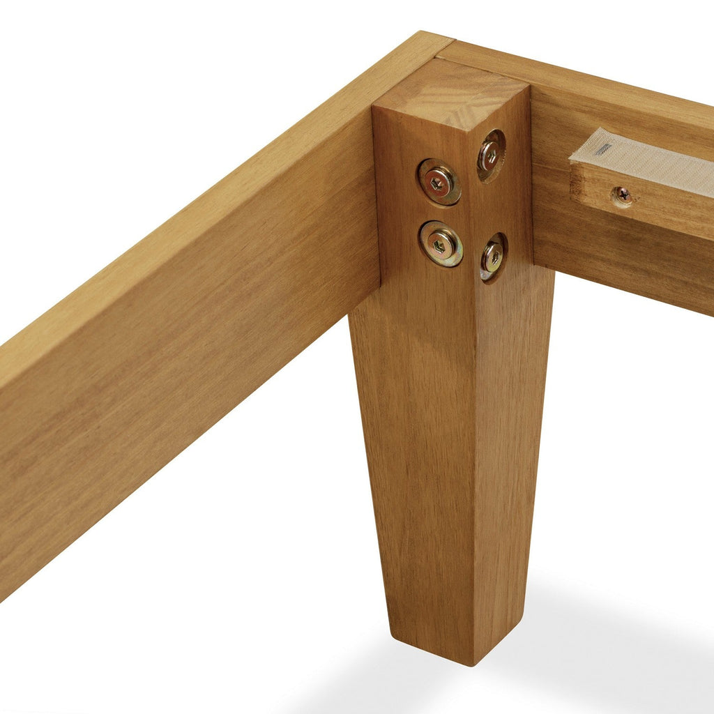 East West Furniture DNP-23-F - Cama de plataforma tamaño completo con 4 patas de madera maciza y 2 patas centrales adicionales - Acabado en roble