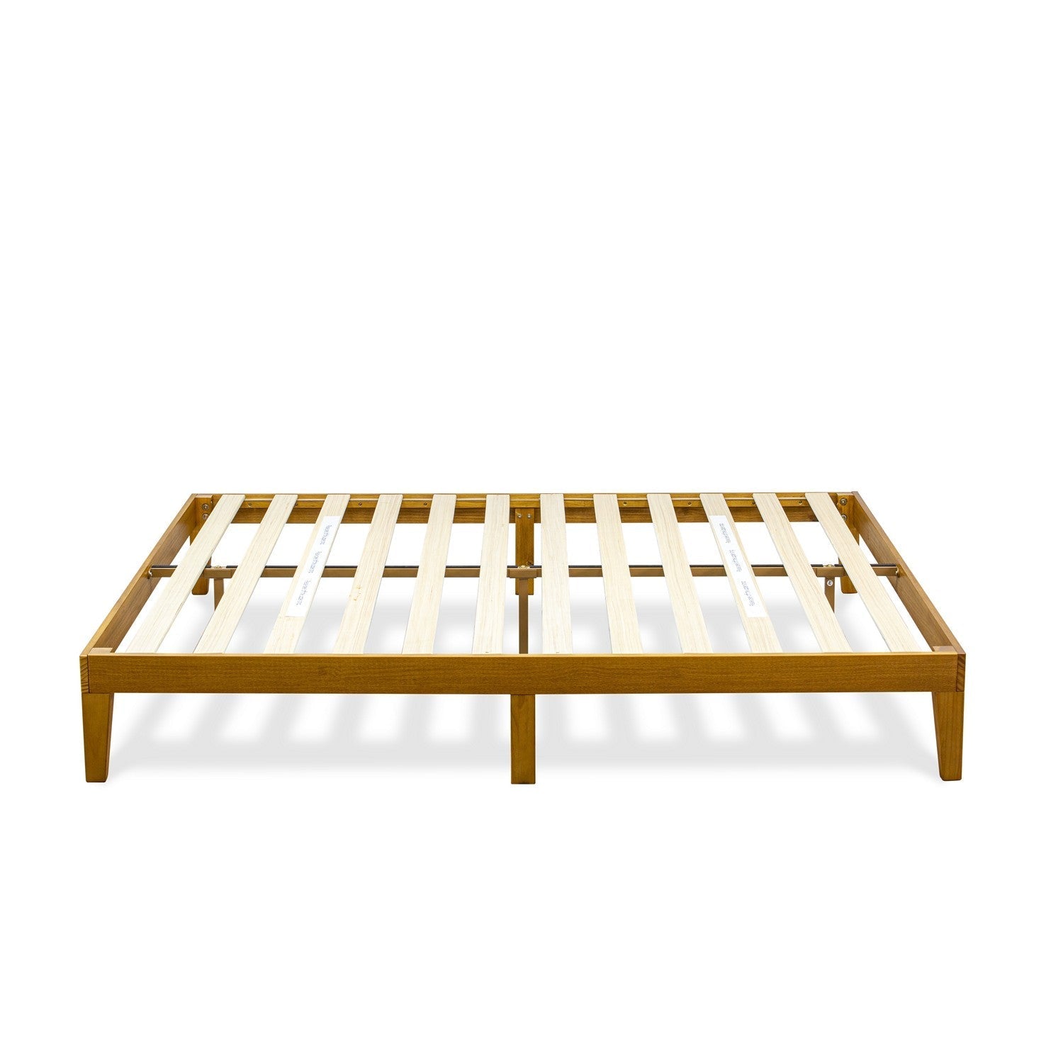 East West Furniture DNP-23-K King Size Platform Bed Frame with 4 Solid Wood Legs and 2 Extra Center Legs - Oak Finish