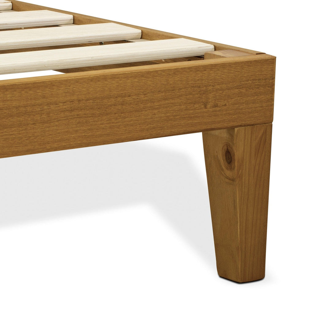 East West Furniture DNP-23-Q Queen Size Bed Frame with 4 Hardwood Legs and 2 Extra Center Legs - Oak Finish