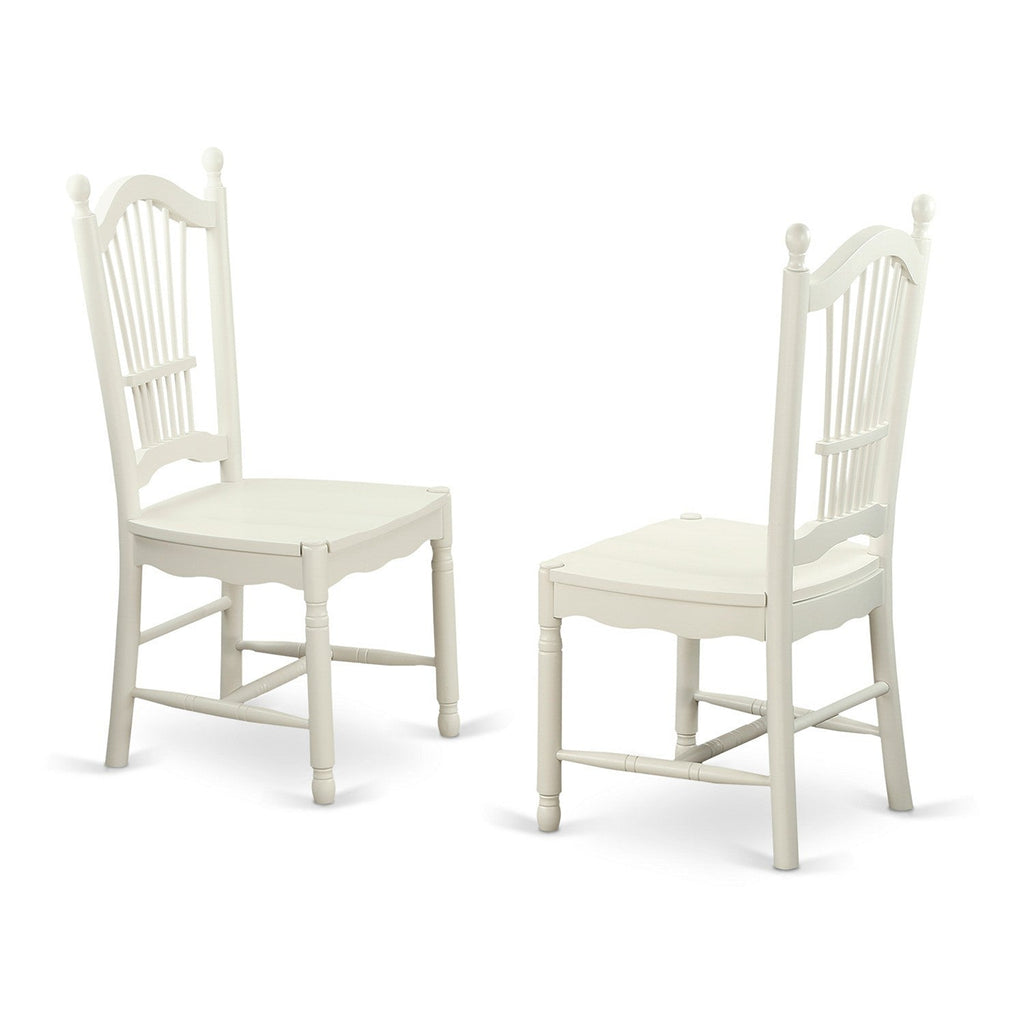 East West Furniture CADO7-LWH-W 7 Piece Kitchen Table Set Consist of a Rectangle Dining Table and 6 Dining Chairs, 36x60 Inch, Linen White