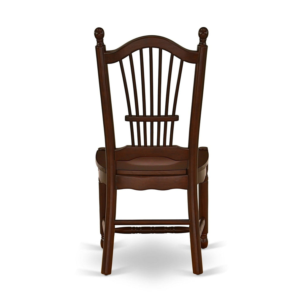Sillas de comedor de cocina Dover DOC-MAH-W de East West Furniture - Sillas con respaldo de listones y asiento de madera