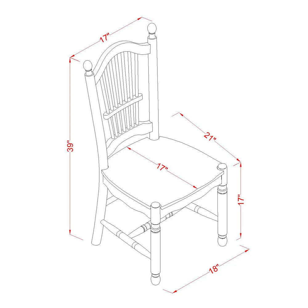 East West Furniture NDDO3-WHI-W 3 Piece Dining Set Contains a Rectangle Dining Room Table with Dropleaf and 2 Wood Seat Chairs, 30x48 Inch, Buttermilk & Cherry