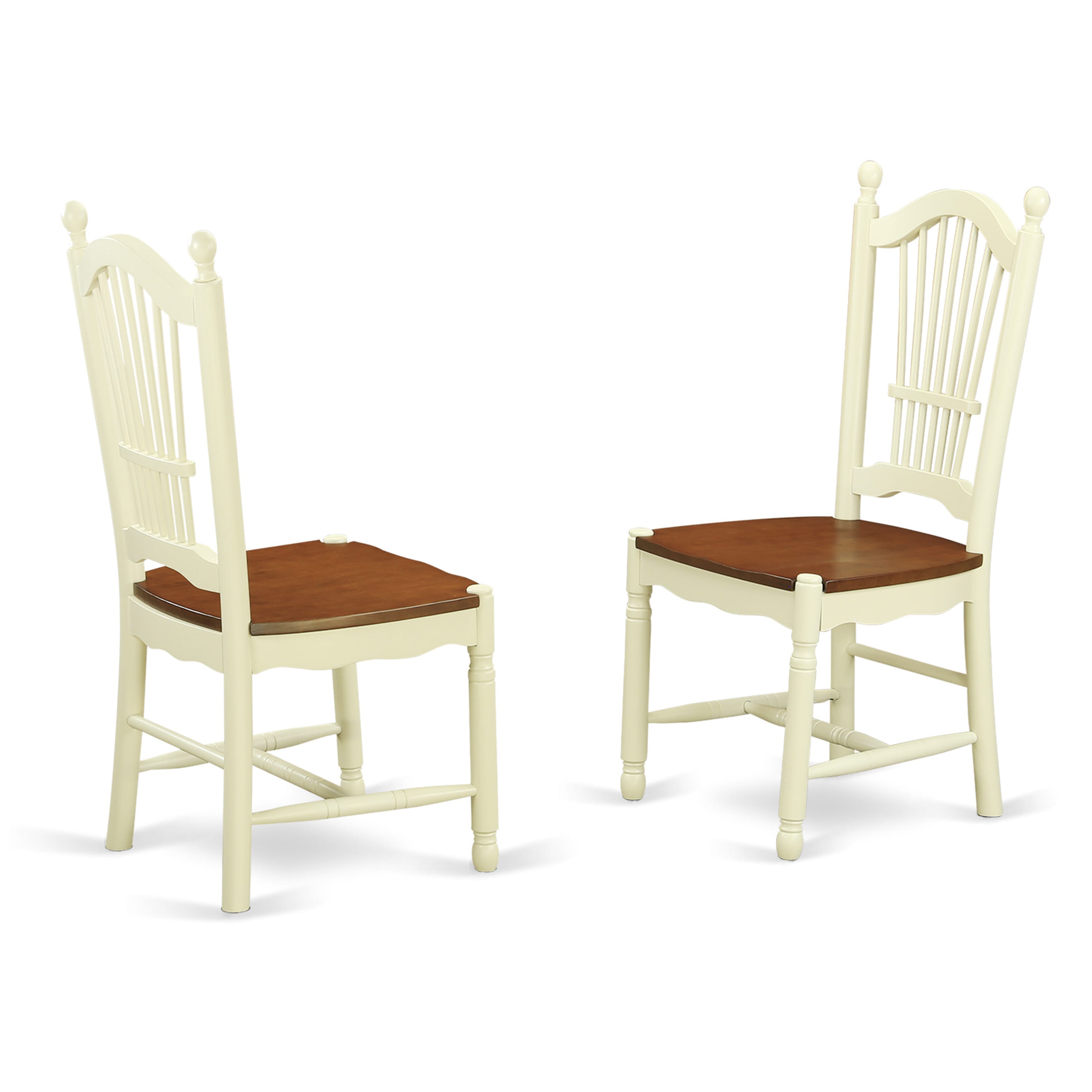 Juego de mesa de cocina de 5 piezas East West Furniture NADO5-WHI-W para 4 personas. Incluye una mesa de comedor rectangular con diseño de hojas de mariposa y 4 sillas de comedor.