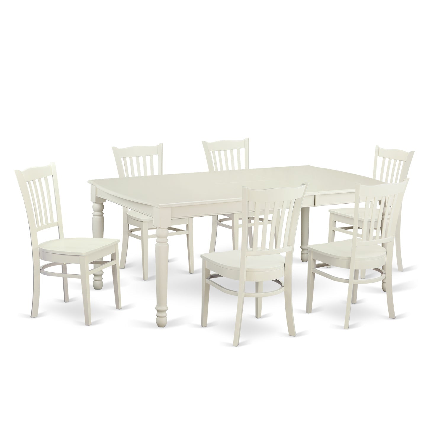 DOGR7-LWH-W 7 PcTable and Chairs set for 6-Table and 6 dinette Chairs