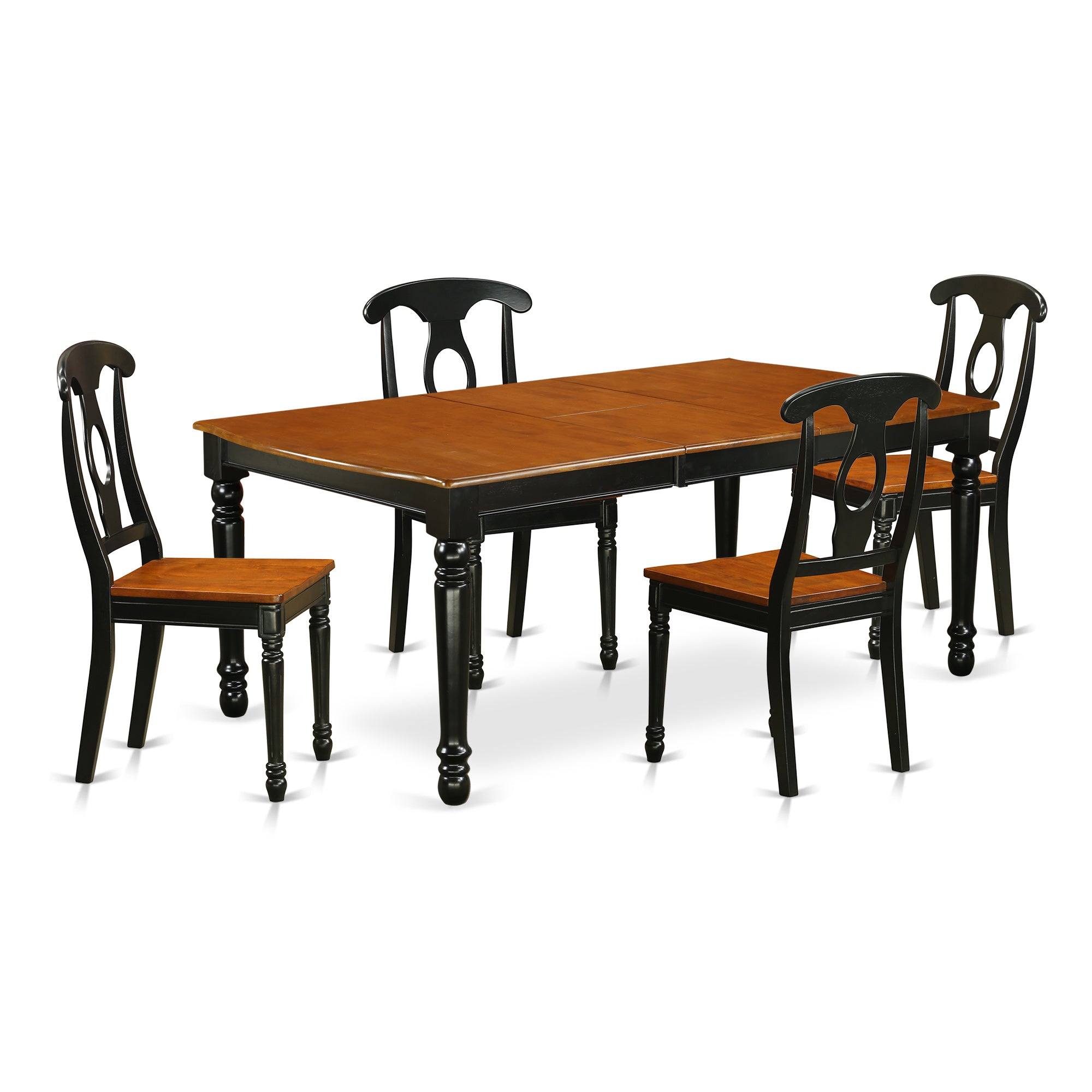 El juego de muebles de comedor de 5 piezas East West Furniture DOKE5-BCH-W incluye una mesa de cocina rectangular con hojas de mariposa y 4 sillas de comedor.