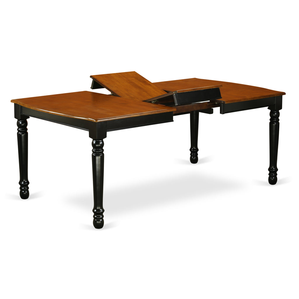 East West Furniture DOT-BCH-T Dover  Kitchen Dining Table - a Rectangle Wooden Table Top with Butterfly Leaf & Stylish Legs, 42x78 Inch, Black & Cherry