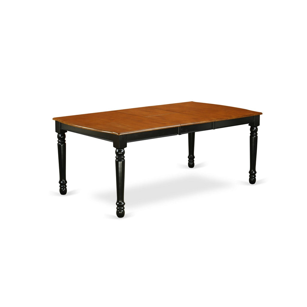 East West Furniture DOT-BCH-T Dover  Kitchen Dining Table - a Rectangle Wooden Table Top with Butterfly Leaf & Stylish Legs, 42x78 Inch, Black & Cherry