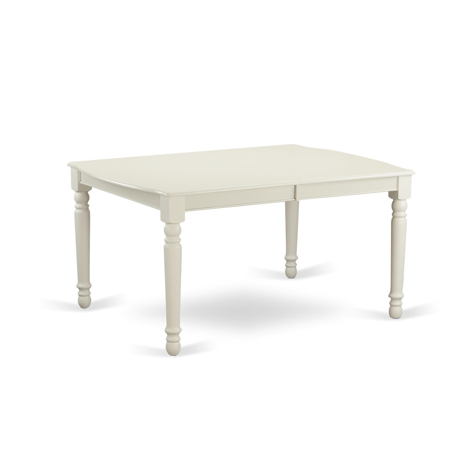DOBR7-LWH-02 7Pc Dinette Set Includes a Rectangular Kitchen Table with Butterfly Leaf and Six Parson Chairs with Light Beige Fabric, Linen White Finish