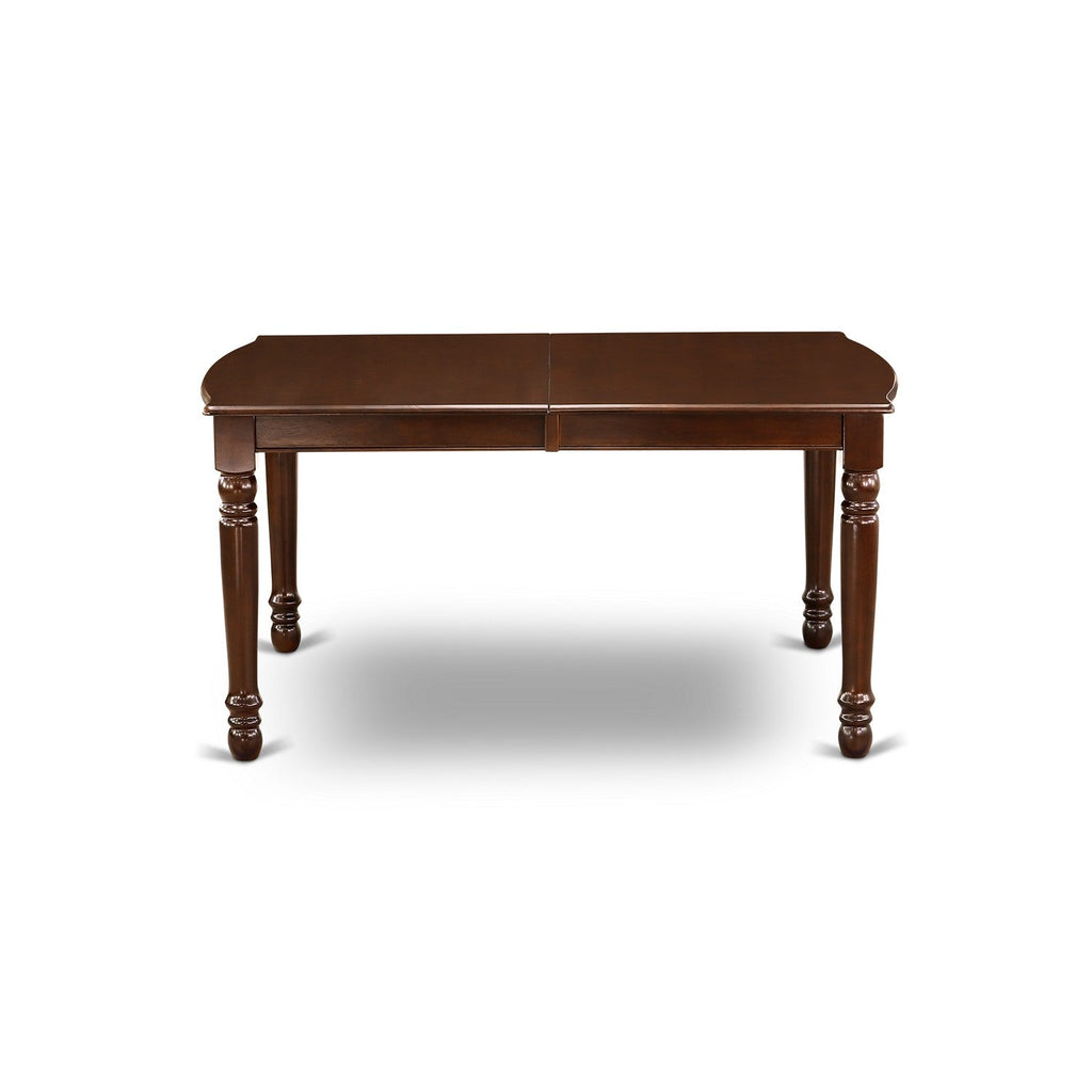 East West Furniture DONO9-MAH-C 9 Piece Dining Table Set Includes a Rectangle Dining Room Table with Butterfly Leaf and 8 Linen Fabric Upholstered Chairs