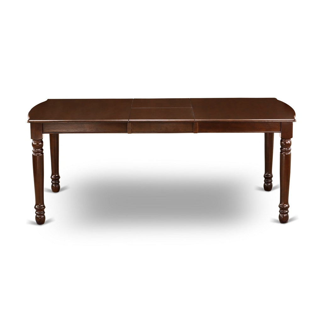 East West Furniture DONO9-MAH-C 9 Piece Dining Table Set Includes a Rectangle Dining Room Table with Butterfly Leaf and 8 Linen Fabric Upholstered Chairs