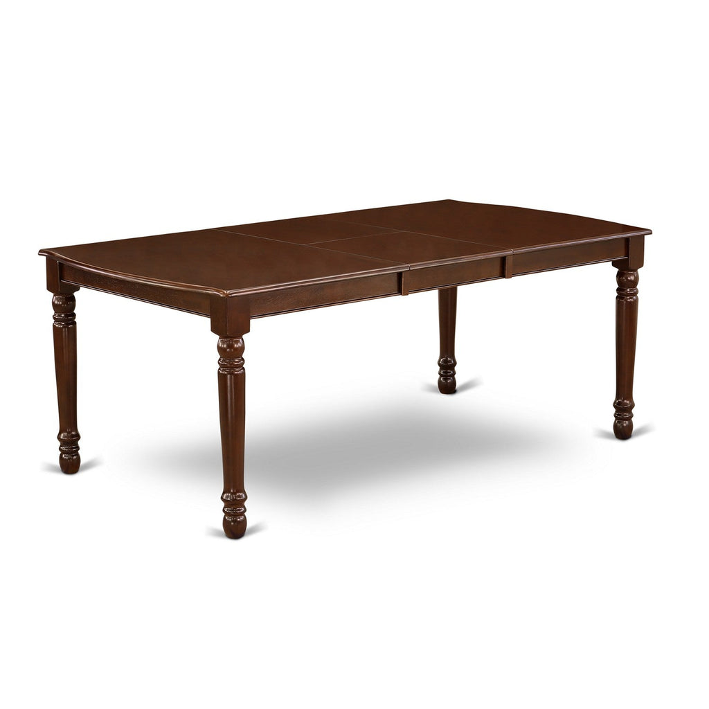 East West Furniture DONO9-MAH-C 9 Piece Dining Table Set Includes a Rectangle Dining Room Table with Butterfly Leaf and 8 Linen Fabric Upholstered Chairs