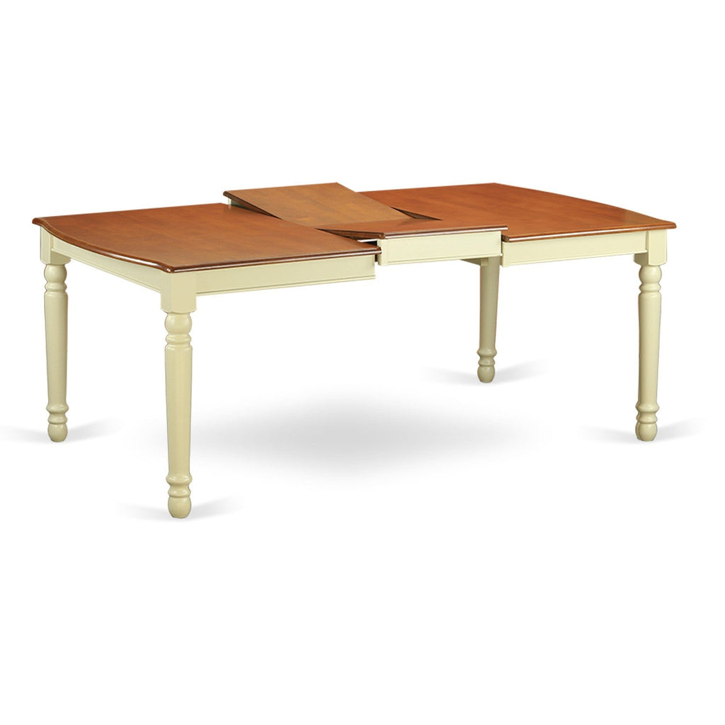 East West Furniture DOPL5-WHI-W 5 Piece Dining Room Furniture Set Includes a Rectangle Kitchen Table with Butterfly Leaf and 4 Dining Chairs