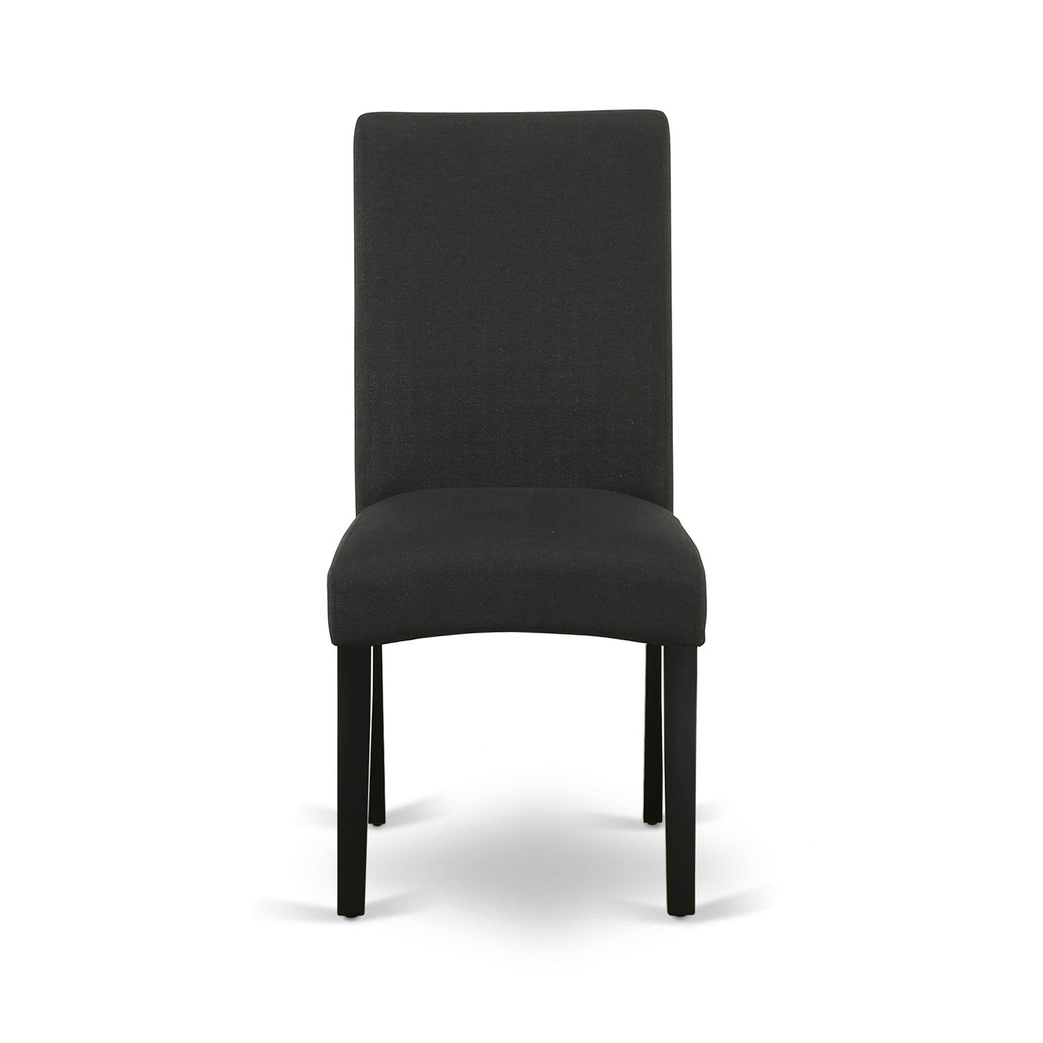 East West Furniture V677DR124-5 5-Pc Dining Room Table Set- 4 padded parson chairs with Black Linen Fabric Seat and Stylish Chair Back - Dining Table (Distressed Jacobean Finish)