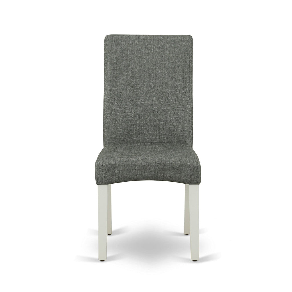 East West Furniture DRP2T07 Driscol Parson Dining Chairs - Gray Linen Fabric Padded Chairs